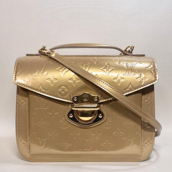 RARE LOUIS VUITTON Vernis Mirada 2Way Bag Gold - Picture 1 of 13